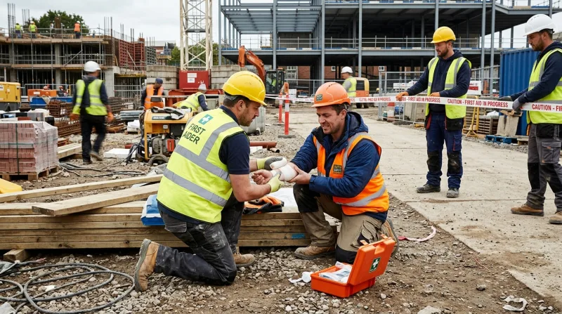 Sauveteur recyclé portant assistance à un collaborateur blessé à Joigny Sauveteur recyclé portant assistance à un collaborateur blessé à Joigny